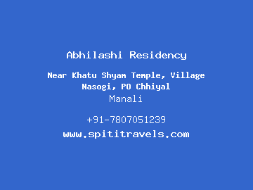 Abhilashi Residency, Manali