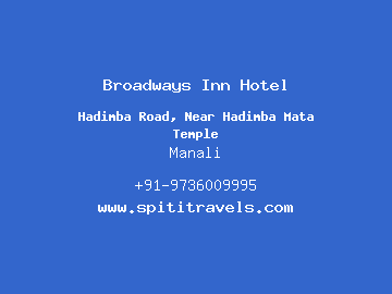 Broadways Inn Hotel, Manali