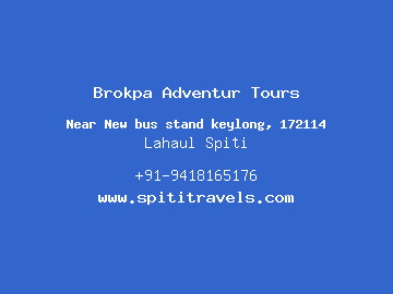Brokpa Adventur Tours, Lahaul Spiti
