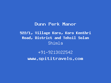Dunn Perk Manor, Shimla