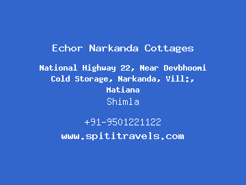 Echor Narkanda Cottages, Shimla