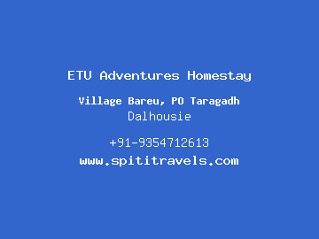 ETU Adventures Homestay, Dalhousie