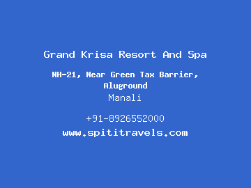 Grand Krisa Resort And Spa, Manali