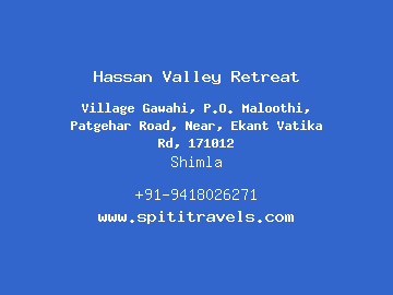 Hassan Valley Retreat, Shimla