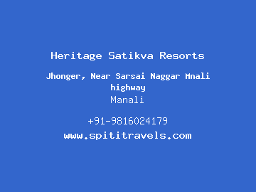 Heritage Satikva Resorts, Manali