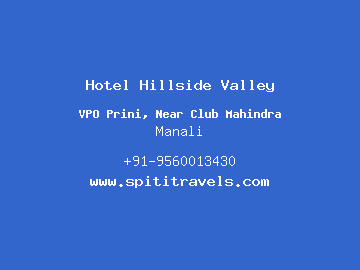 Hotel Hillside Valley, Manali