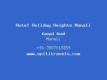 Hotel Holiday Heights Manali, Manali