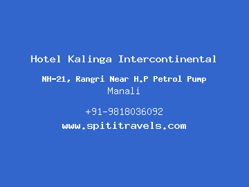 Hotel Kalinga Intercontinental, Manali