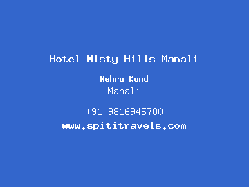 Hotel Misty Hills Manali, Manali