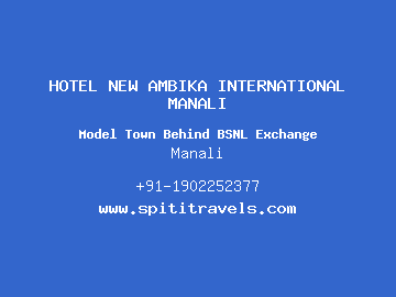 HOTEL NEW AMBIKA INTERNATIONAL MANALI, Manali