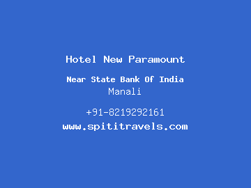 Hotel New Paramount, Manali