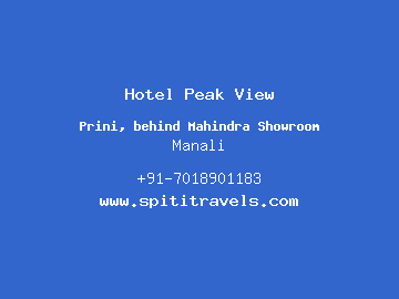 Hotel Peak View, Manali
