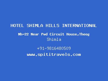 HOTEL SHIMLA HILLS INTERNATIONAL, Shimla