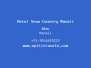 Hotel Snow Country Manali, Manali