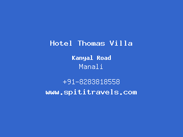 Hotel Thomas Villa, Manali