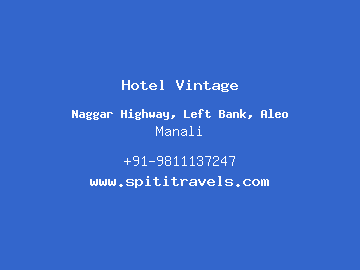 Hotel Vintage, Manali