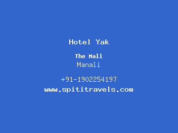 Hotel Yak, Manali