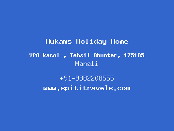 Hukams Holiday Home, Manali
