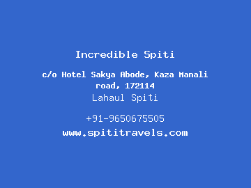 Incredible Spiti, Lahaul Spiti