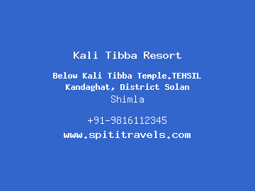 Kali Tibba Resort, Shimla