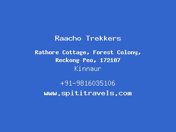 Raacho Trekkers, Kinnaur