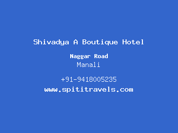 Shivadya A Boutique Hotel, Manali
