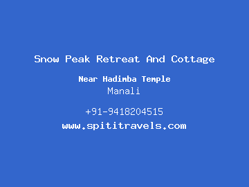 Snow Peak Retreat And Cottage, Manali