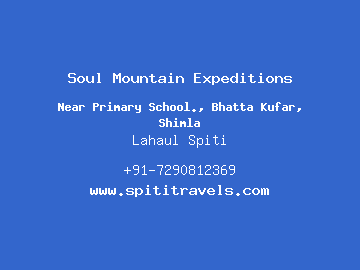 Soul Mountain Expeditions, Lahaul Spiti