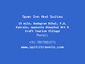 Span Inn And Suites, Manali