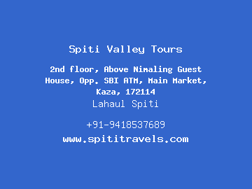 Spiti Valley Tours, Lahaul Spiti