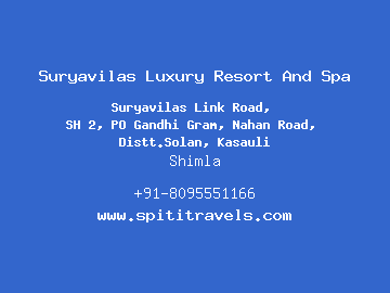 Suryavilas Luxury Resort And Spa, Shimla