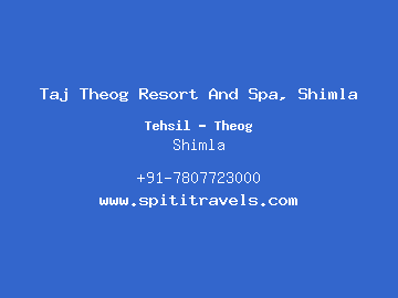 Taj Theog Resort And Spa, Shimla, Shimla