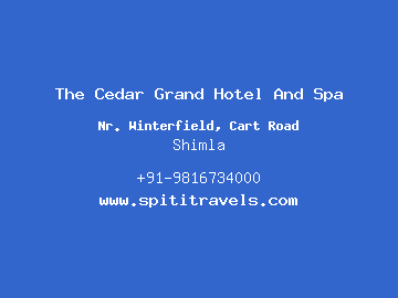 The Cedar Grand Hotel And Spa, Shimla