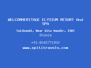 WELCOMHERITAGE ELYSIUM RESORT And SPA, Shimla